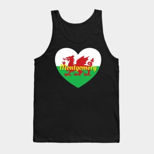 Montgomery Wales UK Wales Flag Heart Tank Top